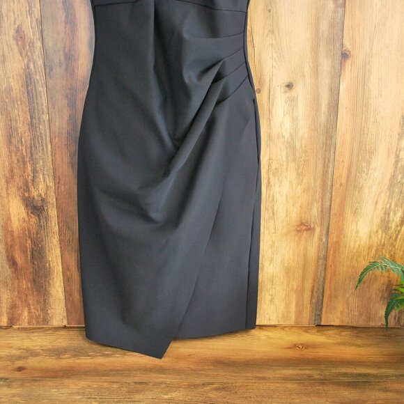 Alex Evenings Embellished Halter Neck Ruched Sheath Dress Navy 10 - Picture 3 of 6